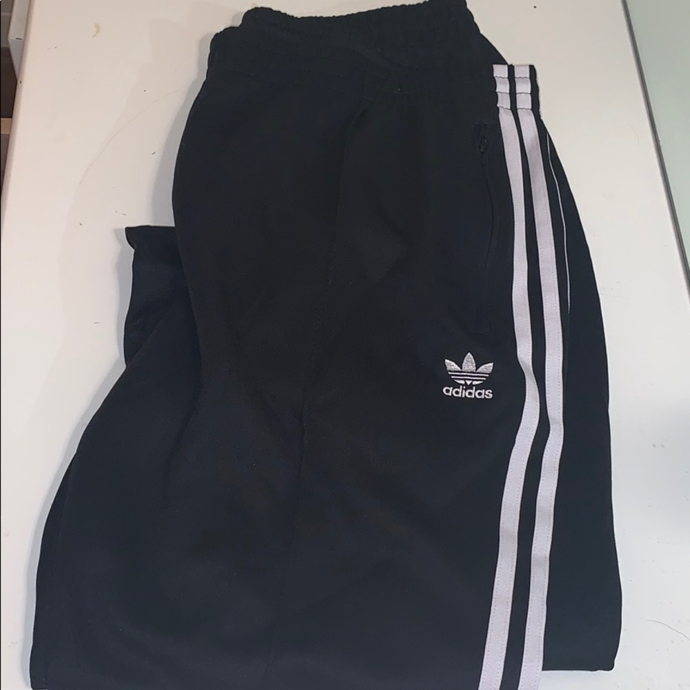 Black adidas track pants